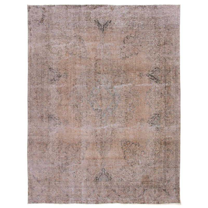 One-of-a-Kind 9'5" X 12'1" New Age Wool Area Rug in Taupe