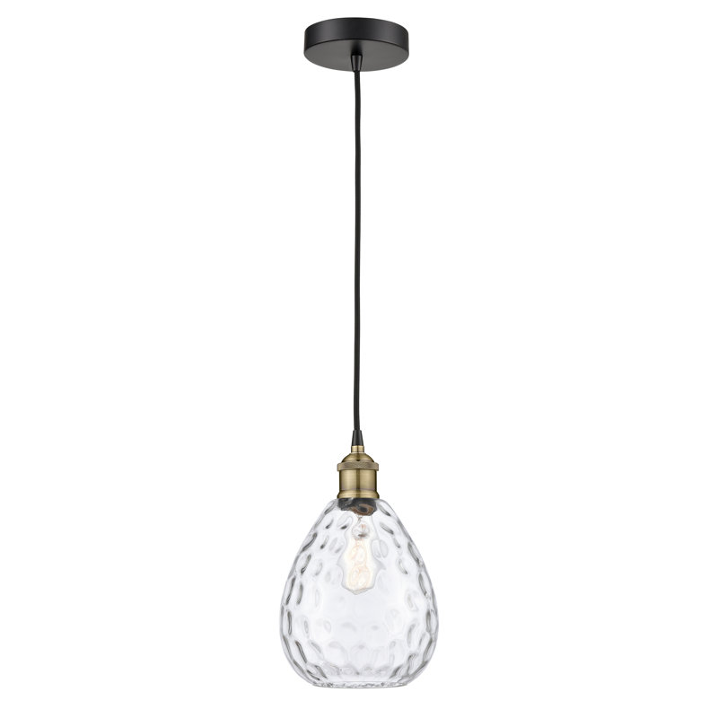 Luminaire suspendu simple à 1 lumière Oceanne, Laiton antique noir
