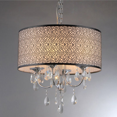 Lustre tambour 4 lumières à abat-jour Endicott