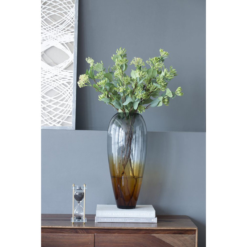 Vase de table Wigan, Ambre, H 19,3 po x l 8,3 po x P 8,3 po