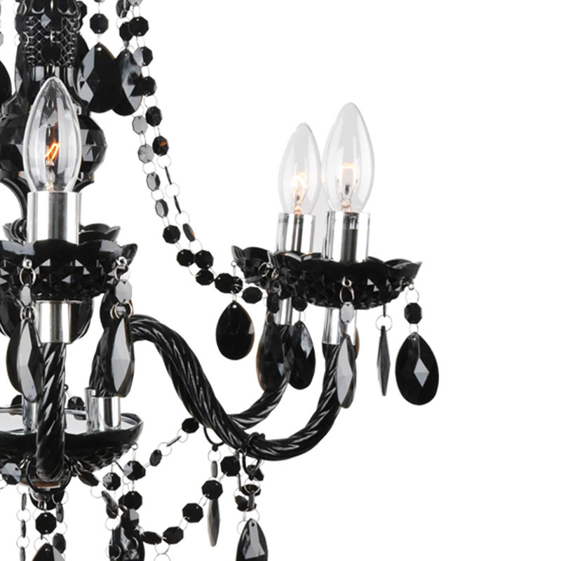 Puckett 6 - Light Candle Style Chandelier, Black