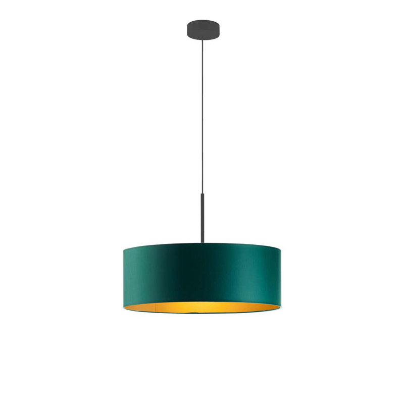 Sundberg 3 - Light Drum Pendant, Green, Black, 120cm H x 50cm W x 50cm D