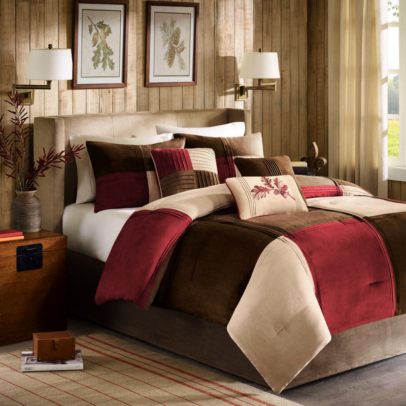 Red 7 Piece King Comforter Microsuede - Soft Texture, Warmth Warm And Inviting