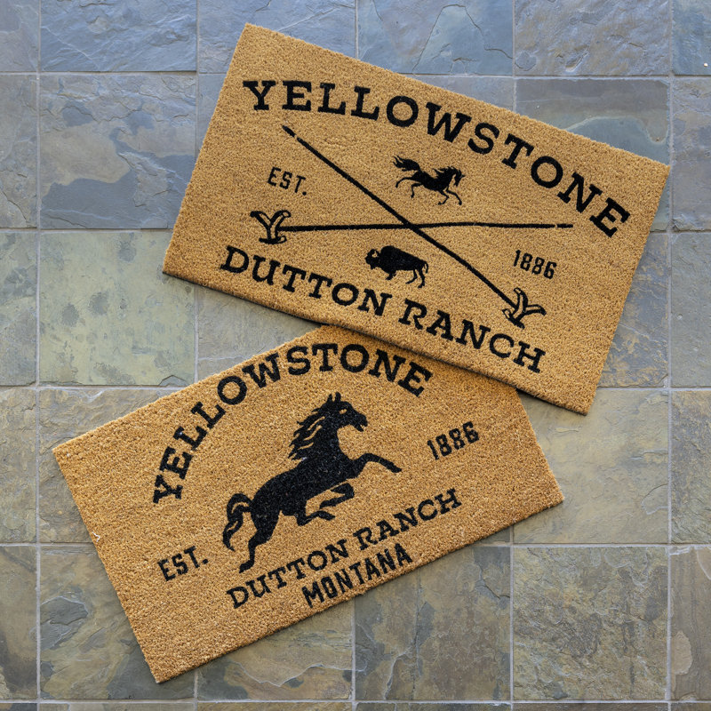Ensemble de tapis d'intérieur / extérieur antidérapant sous toutes les saisons sous licence «Dutton Ranch» Yellowstone de 20 pi x 34 pi sous licence Paramount