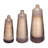 Tall Cylinder Glass Vase with Tapered Neck and Gold Metal Accent Ring Featuring Glam Style and Translucent Speckled Body Design for Decorative Display and Modern Interior Styling.-404552318
