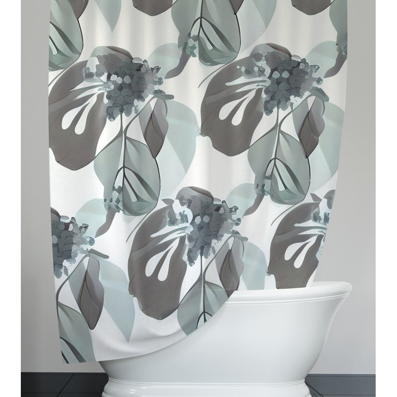 Rideau de douche à motif floral Citally, H 93 po x l 70 po