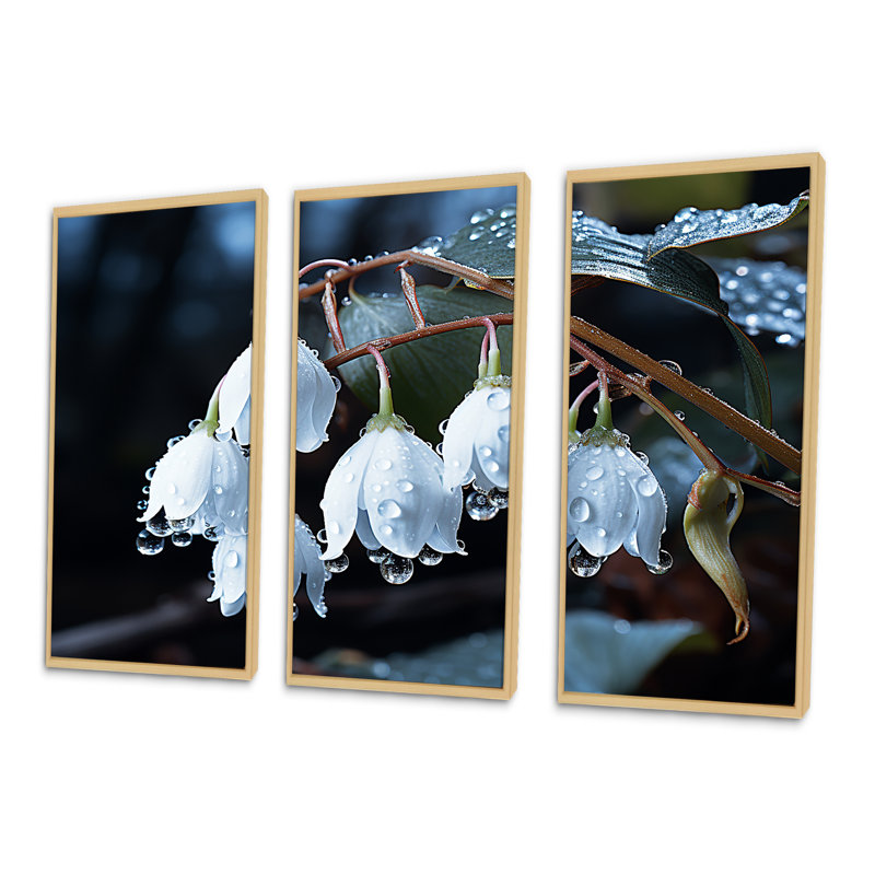 Photo charme de neige en hiver - Ensemble de décorations murales, H 40 po x l 60 po x P 1 po, Cadre naturel flottant
