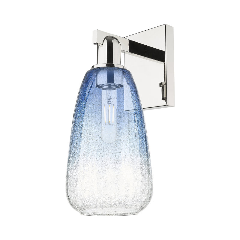 Jacquette - 1 Light Wall Mount Sconce, Sapphire Blue, Polished Nickel