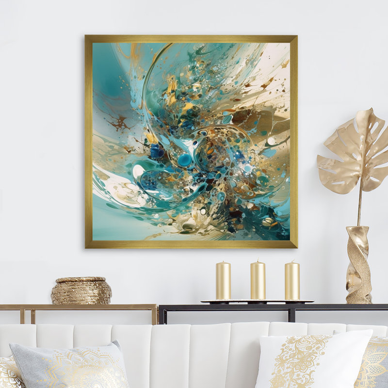 Impression sur toile, Encadrement doré, H 36 po x l 36 po x P 1,5 po