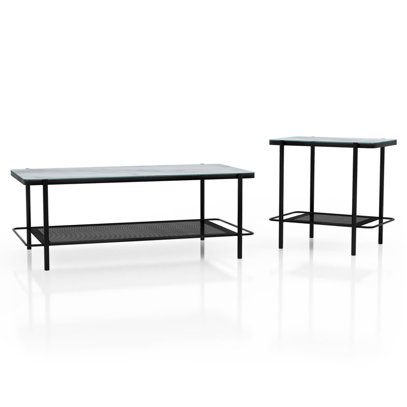 Ensemble de tables basses, 2 pièces: table de bout, table basse