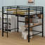 Lit mezzanine avec bureau en L et tablettes