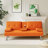 67-inch Orange Leather Multifunctional Double Folding Sofa Bed with Coffee Table for Office Use
