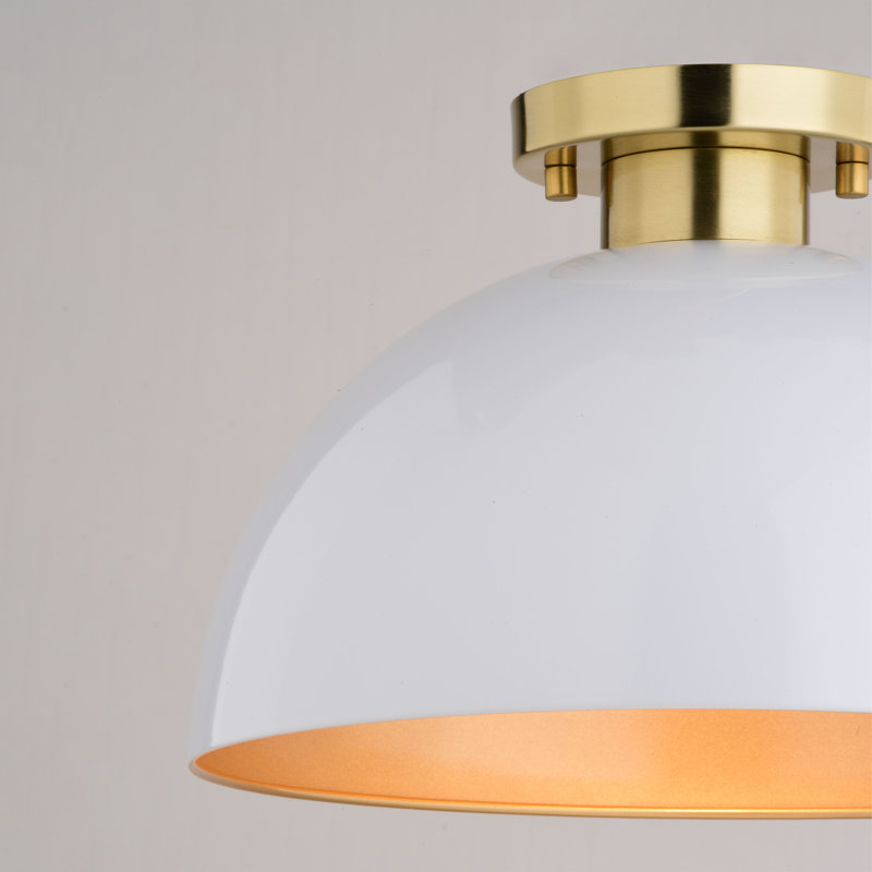 Devon Semi Flush Mount,  Glossy White