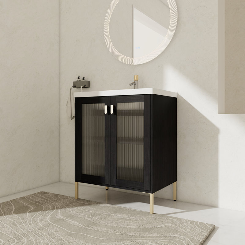 Ensemble de meuble-lavabo simple 27,83 po avec plateau en céramique Yvane