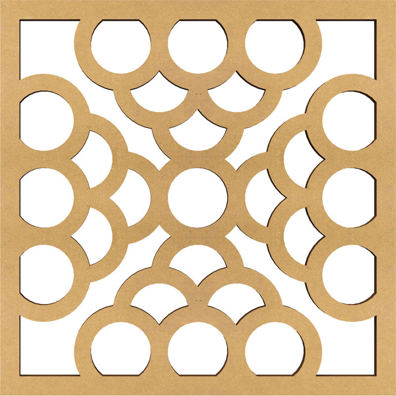 Panneaux muraux décoratifs en bois Harlingen, H 7 3/8 po x l 7 3/8 po x P 3/8 po, Bois
