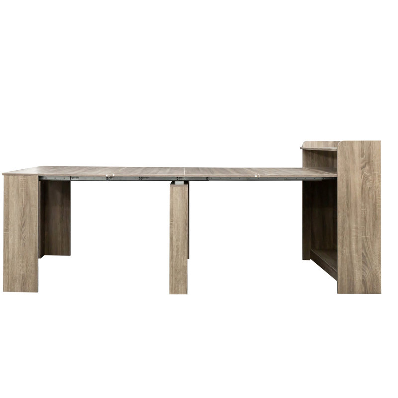 Table de salle à manger extensible avec rangement, idéale pour le salon, la cuisine,