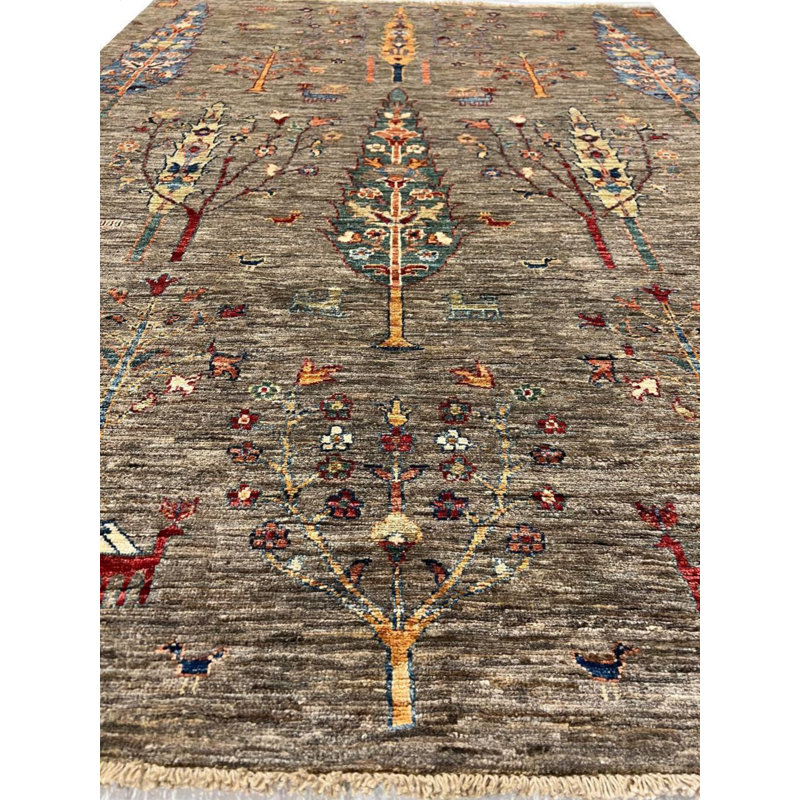 Abstract Area Rug in Gray