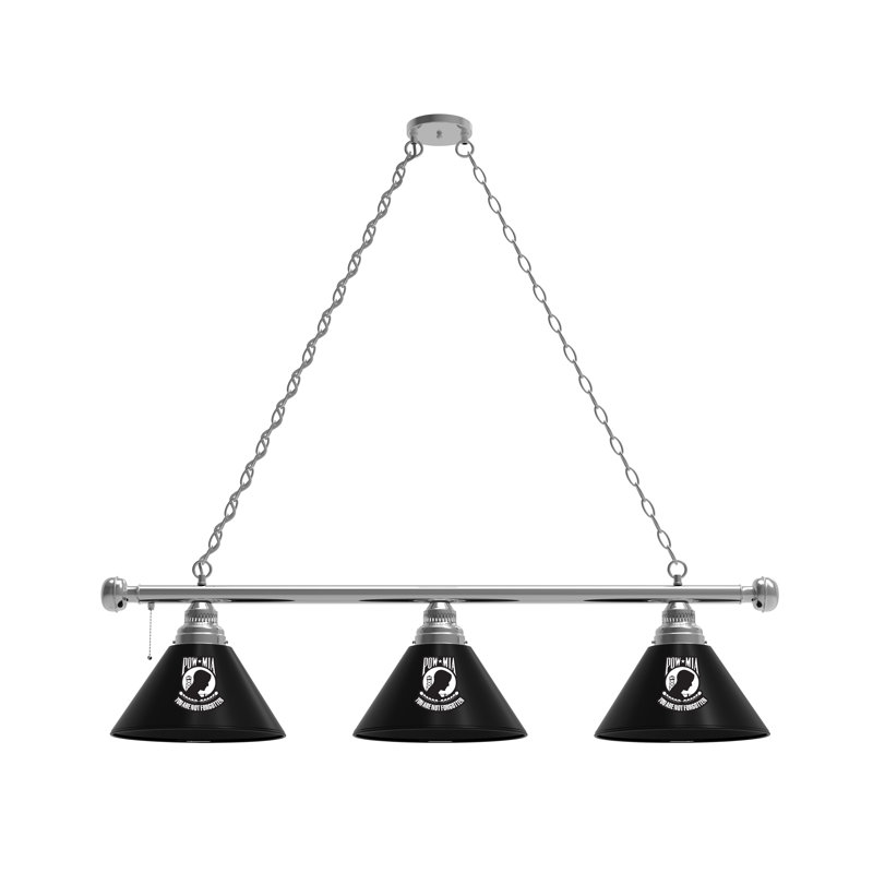 Luminaire suspendu linéaire 3 lumières POW / MIA, Chrome