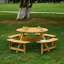Spacieuses tables de patio en bois rustique avec trou pour parasol et bancs