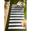 Tapis d'extérieur noir / blanc à rayures 5 pi x 8 pi