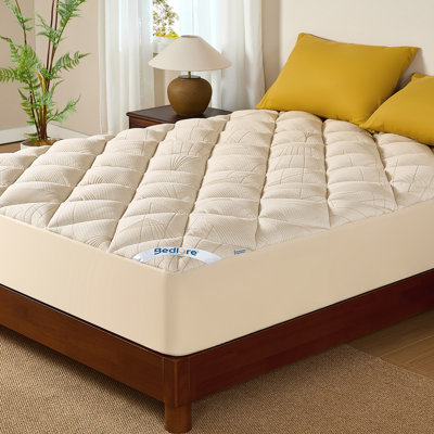 BEDLORE® Rayon Bamboo Mattress Topper, Plush Cloud-like Pillow Top Mattress Pad with 6-18'' Deep Pocket, Soft Bed Topper for Back Pain Relief