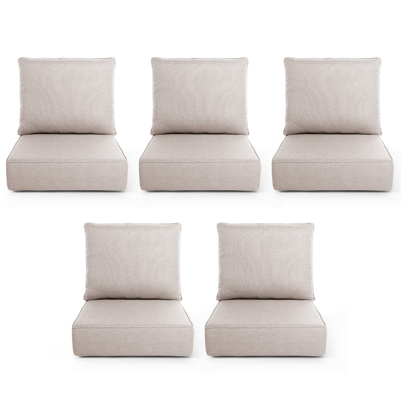 6" Thick Outdoor Cushions 22X24x6, Deep Seat Patio Cushions With Removable Cover, Waterproof & Fade Resistant Replacement For Wicker Chair, Loveseat, Sofa