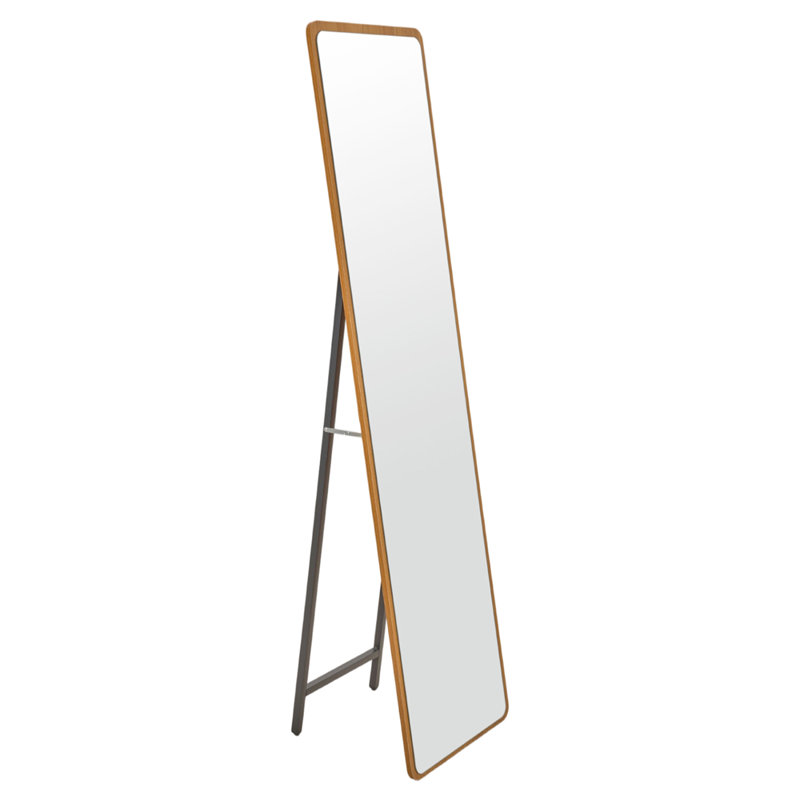 Rectangle Floor Mirror, Natural Wood