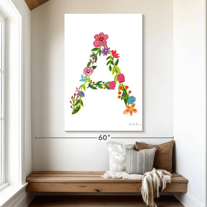 Lettre de l'alphabet floral Keiri I, H 51 po x l 34 po