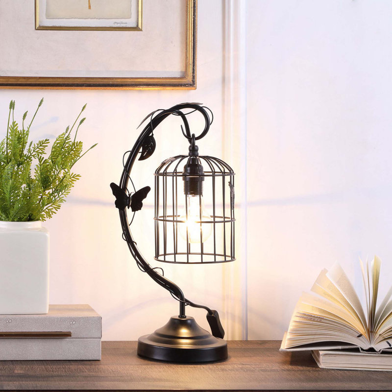 Lampe de table noire 17,5 "Aarynn