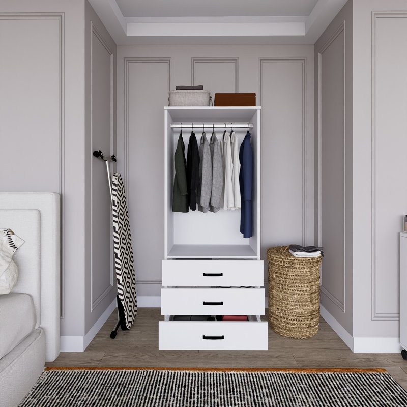 Barbett Manufactured Wood Wardrobe, Matte White