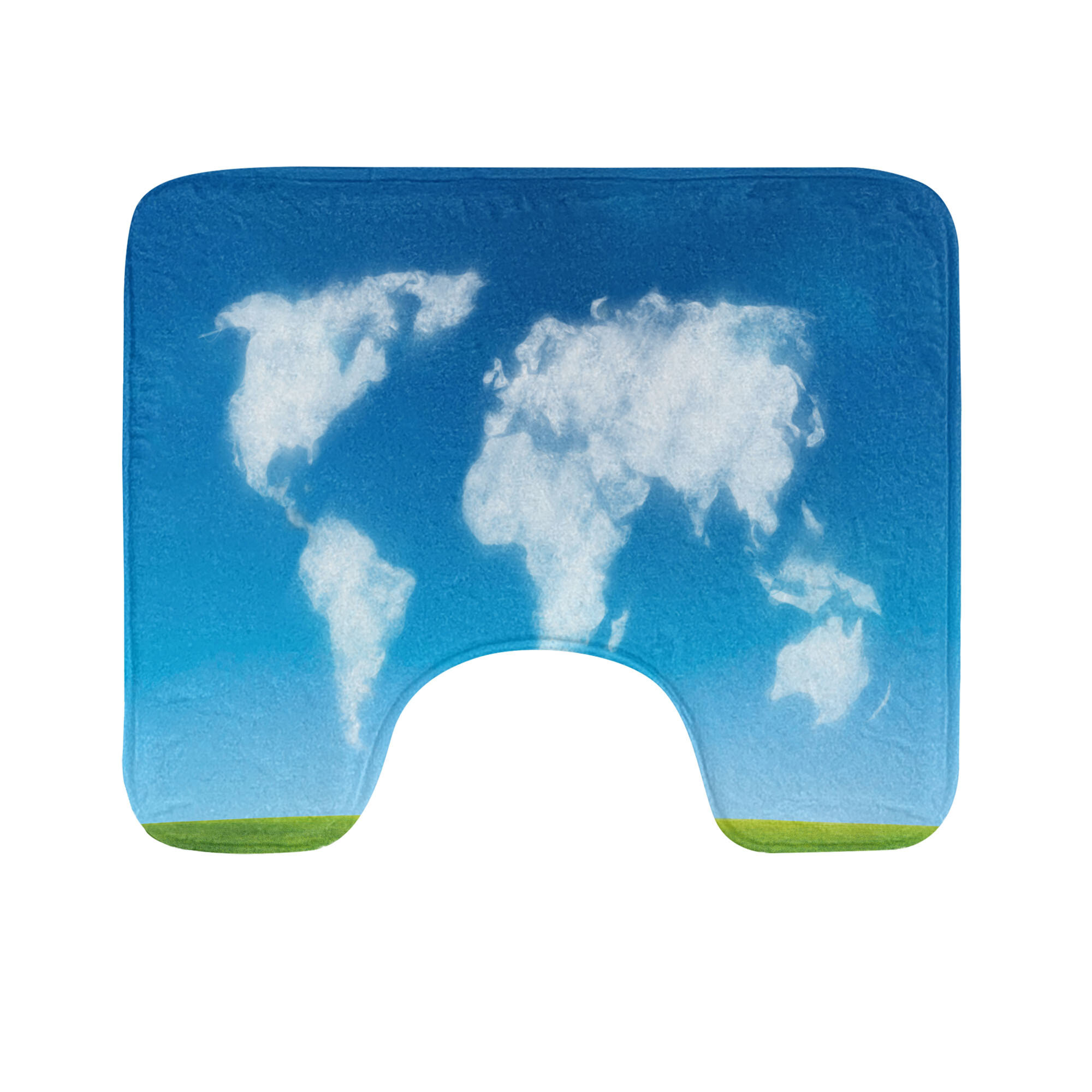 East Urban Home World Map Toilet Mat U-Shape Bathroom Rug 20