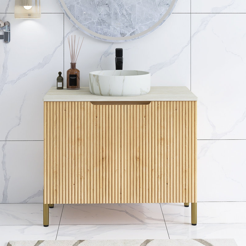 Meuble-lavabo autoportant en contreplaqué de 30 po avec lavabo