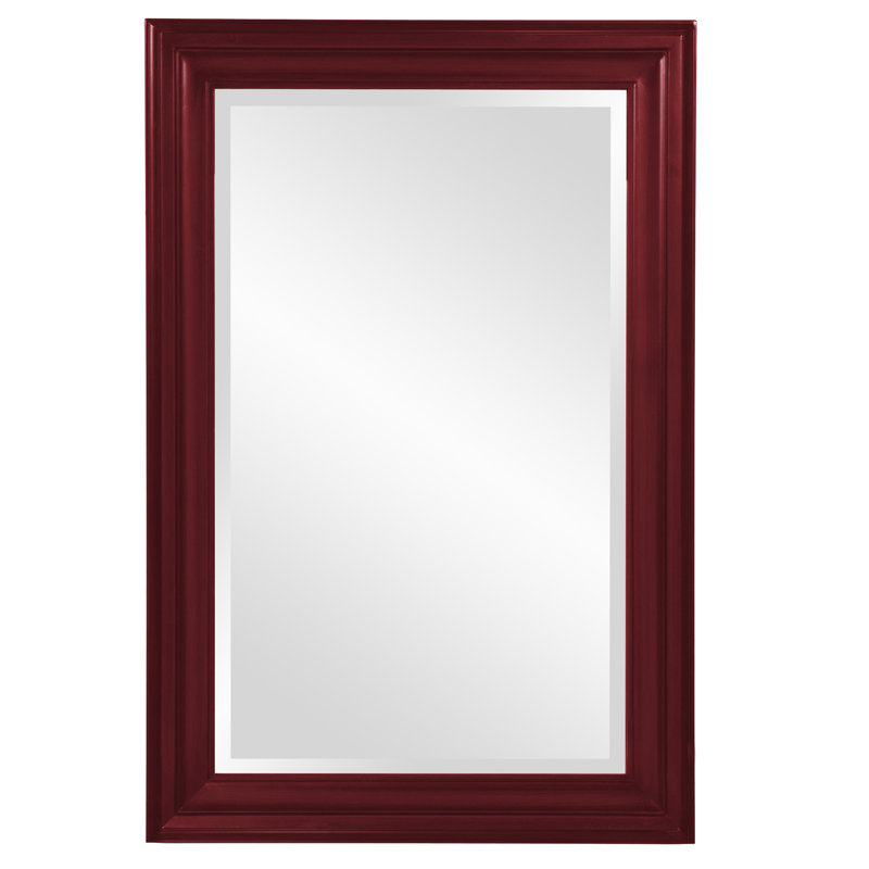 Cyrus Wood Rectangle Wall Mirror, Burgundy