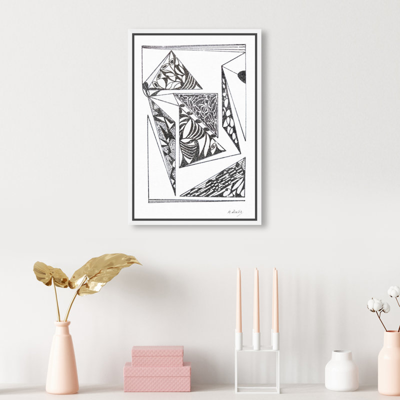 Manuel Roman - Pages Graphic Art Canvas, 16"H x 11"W, White Floater Frame
