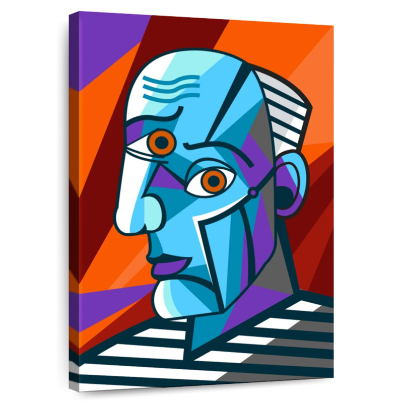 Portrait d'un homme cubiste Leisha, H 51 po x l 34 po