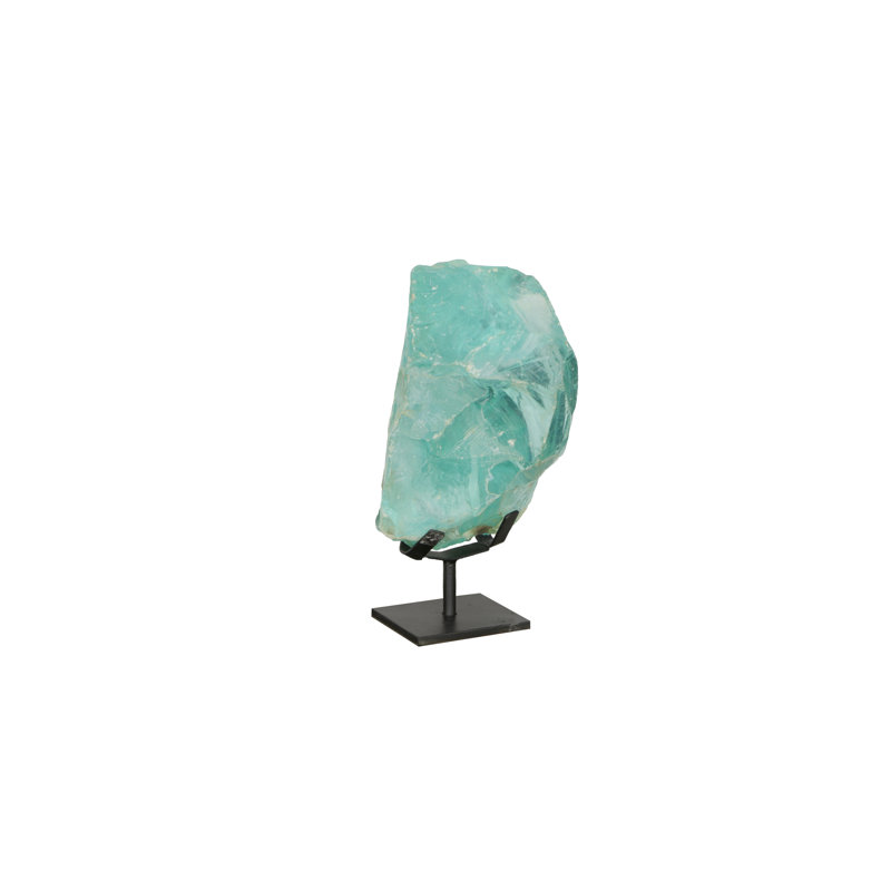 Sculpture en verre réfractaire, bleu, sur base
