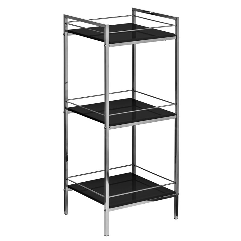 34 cm W Shelving Unit, Black High Gloss