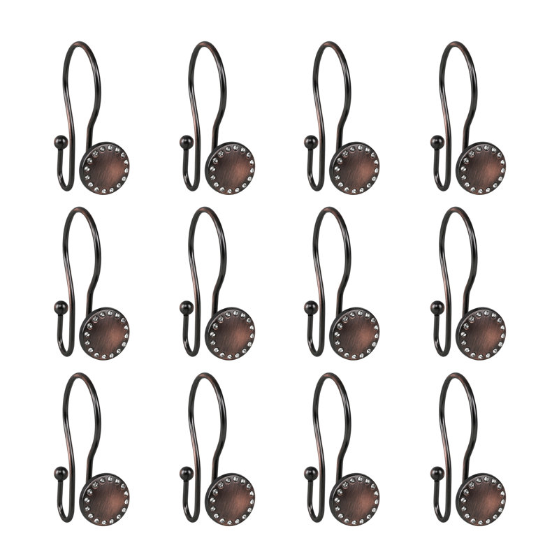 Oil Rubbed Bronze Zinc Double Shower Curtain Hooks