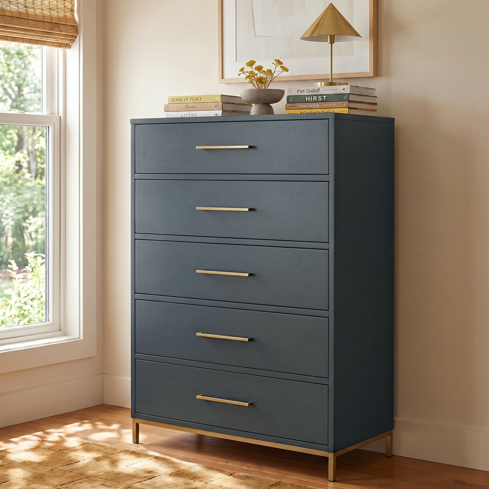 Marino 30 " Mahogany Dresser, Slate Gray