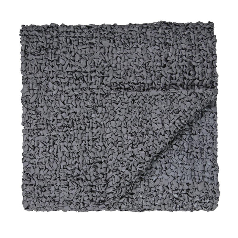 Ribbon Knit Throw Blanket, Charcoal