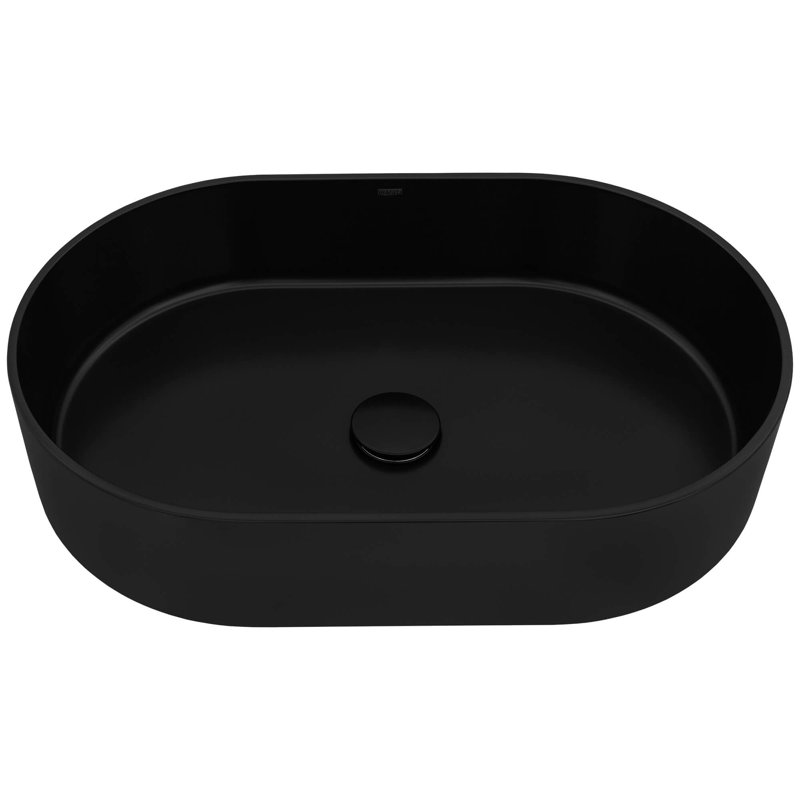 Oval Vessel Bathroom Sink, Black