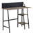 Rectangular Desk In Rustic Oak And Black With Functional Shelves Durability Spacious Work Technology Integration