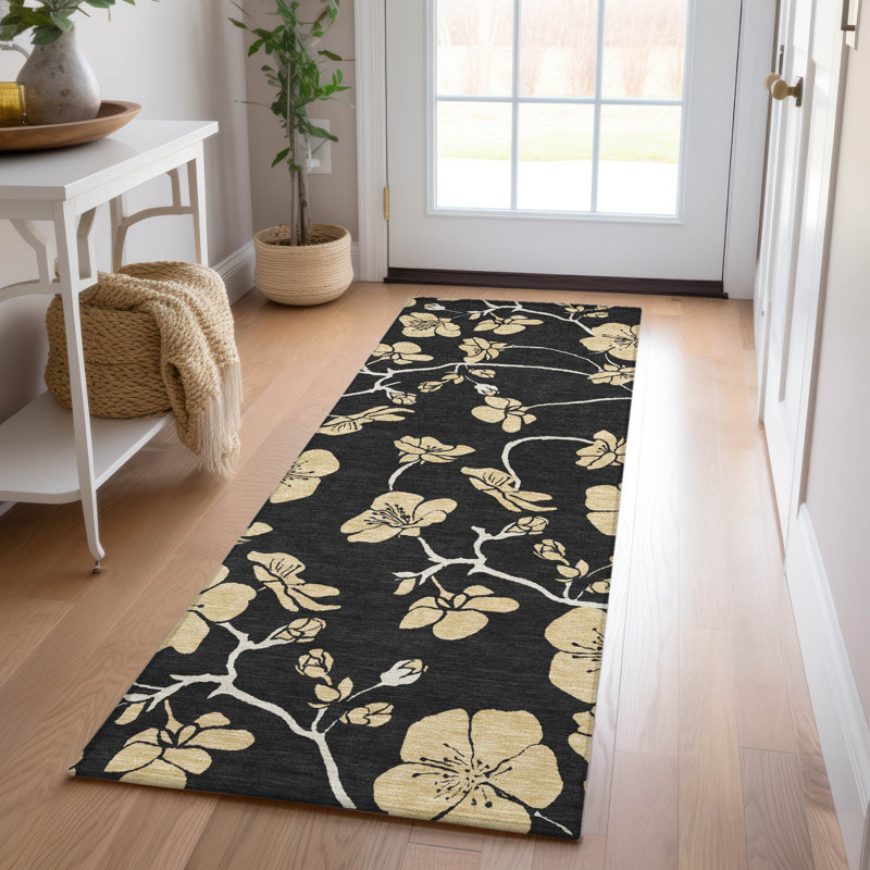 Tapis noir intérieur / extérieur Inoa , 2'3" x 7'6"