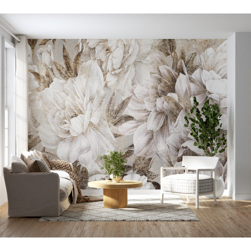 Gadbois Peel & Stick Floral Wall Mural, 154"Wx110"L