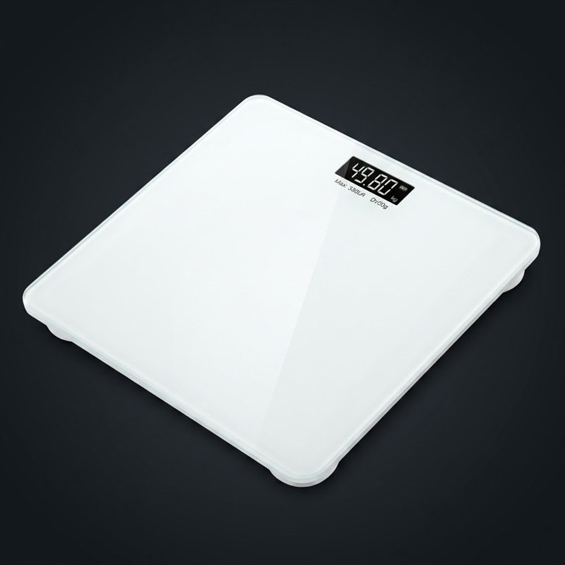 Square Digital Bathroom Scale - White, White