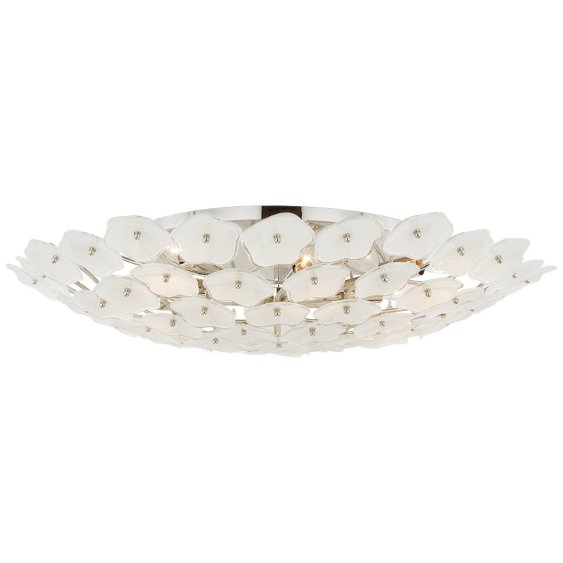 Leighton 8 - Light Flush Mount, Polished Nickel, Cream