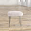 Tabouret carré en fausse fourrure gris
