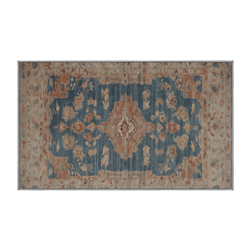 Machine Washable Gray Area Rug, Rectangle 5' x 7'