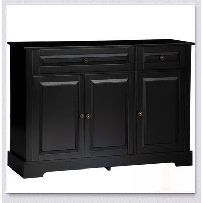 Rustic Sideboard Buffet Cabinet With Drawers, Adjustable Shelves, And Barn Door Style For Kitchen And Dining Room by Ophelia & Co.