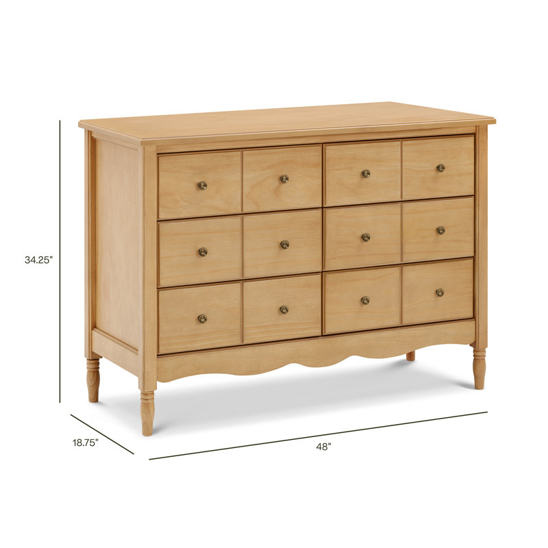 Liberty 6 Drawer 48" W Double Dresser, Honey